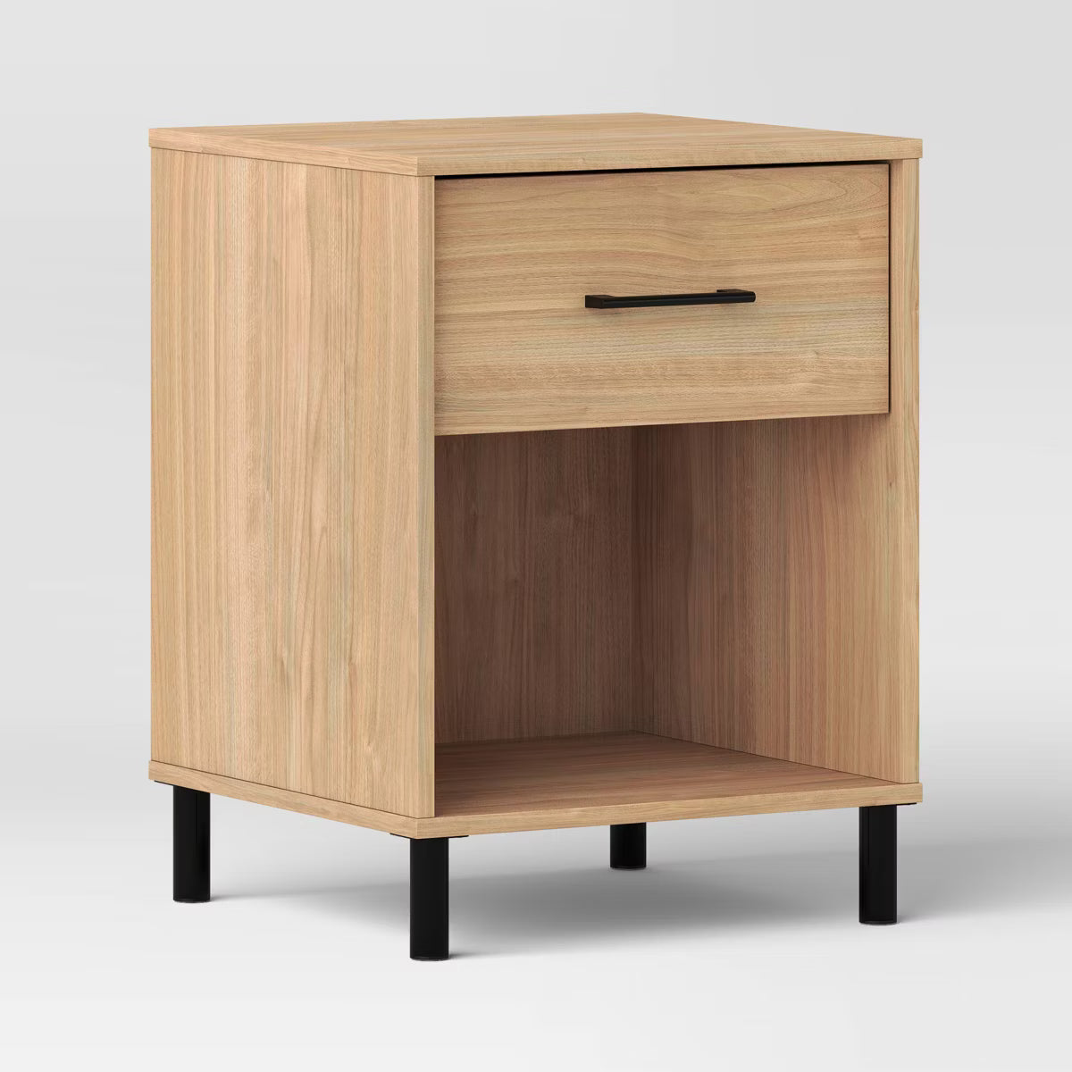 Mixed Materials Wood and Metal Nightstand Natural Wood - Room Essentials™