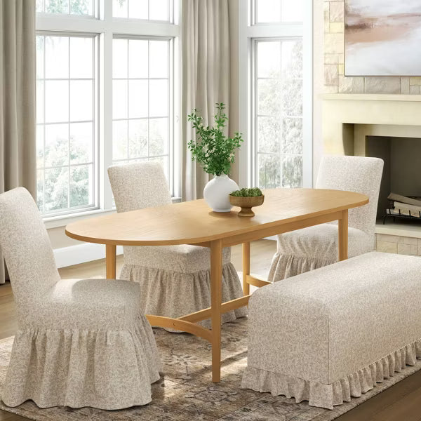 Ruffled Slipcover Dining Chair in Marisha Vine Mauve - Threshold™ designed with Studio McGee