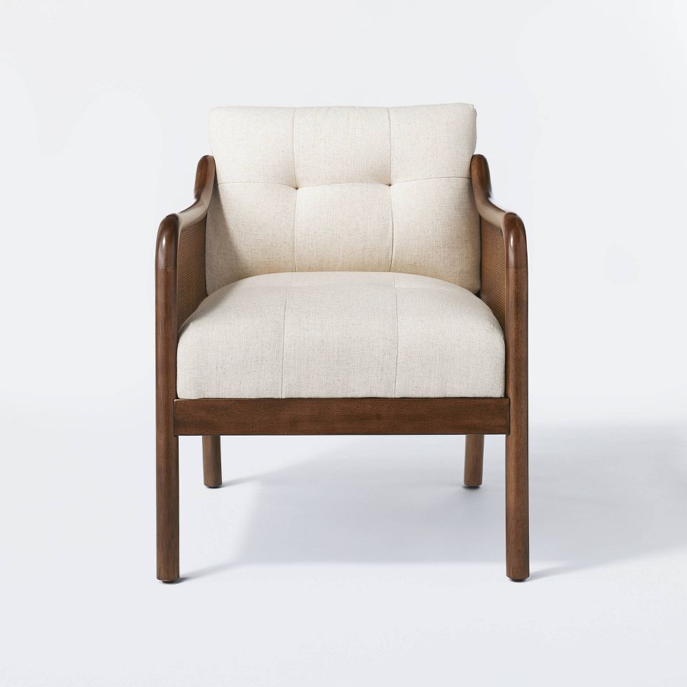 Woodspring Caned Accent Chair Dark Walnut/Cream - Threshold™ designed with Studio McGee