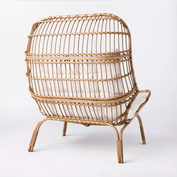 Wicker & Metal Outdoor Patio Chair, Egg Chair Natural - Threshold™ designed with Studio McGee