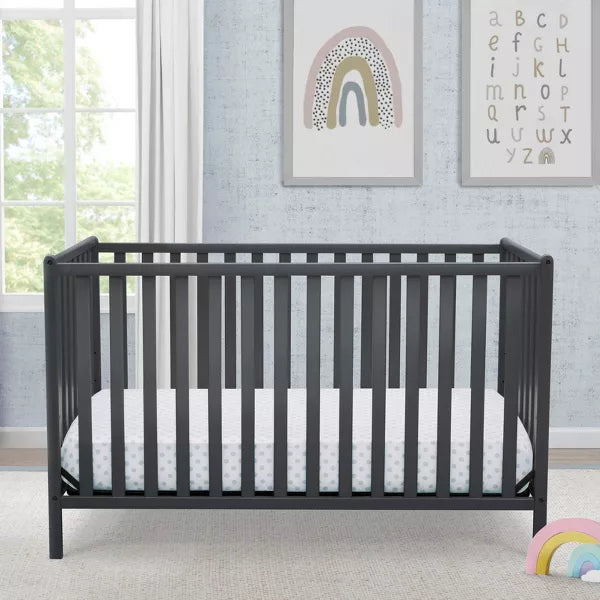 Delta Children Heartland 4-in-1 Convertible Crib - Greenguard Gold Certified (Color Charcoal Gray)