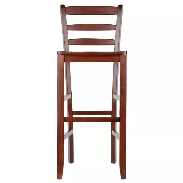 Set of 2 30" Ladder Back Barstool Hardwood/Walnut - Winsome