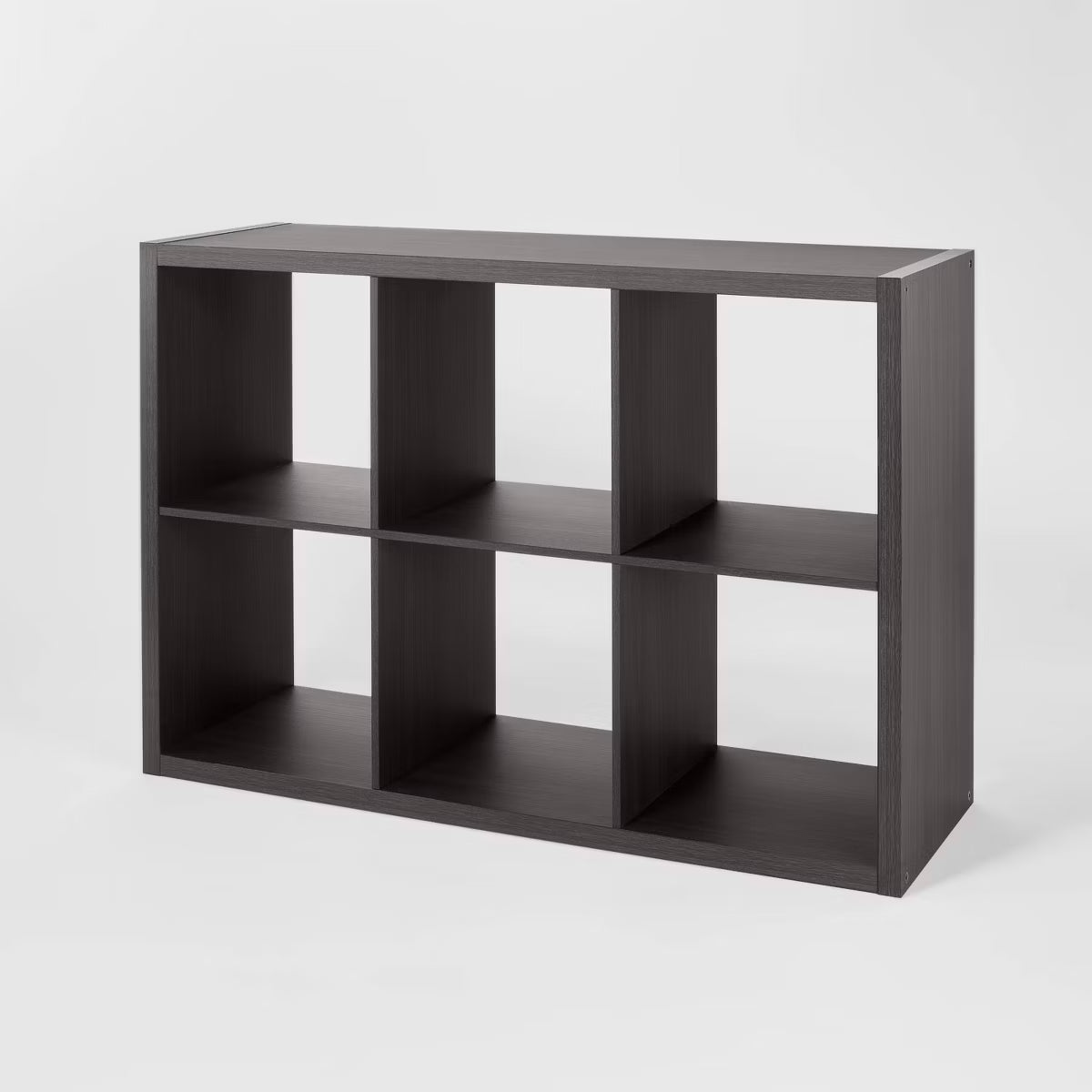 13'' 6 Cube Organizer Black Oak - Brightroom™: Decorative Bookshelf, Cubby Storage, 13" System, MDF & Particle Board