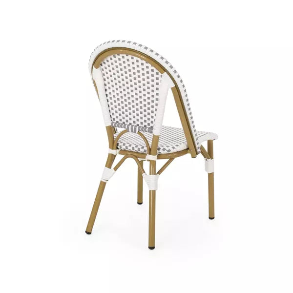 Christopher Knight Home Elize 2pk Outdoor French Cafe Chairs: Aluminum Frame, PE Rattan, UV & Water-Resistant -