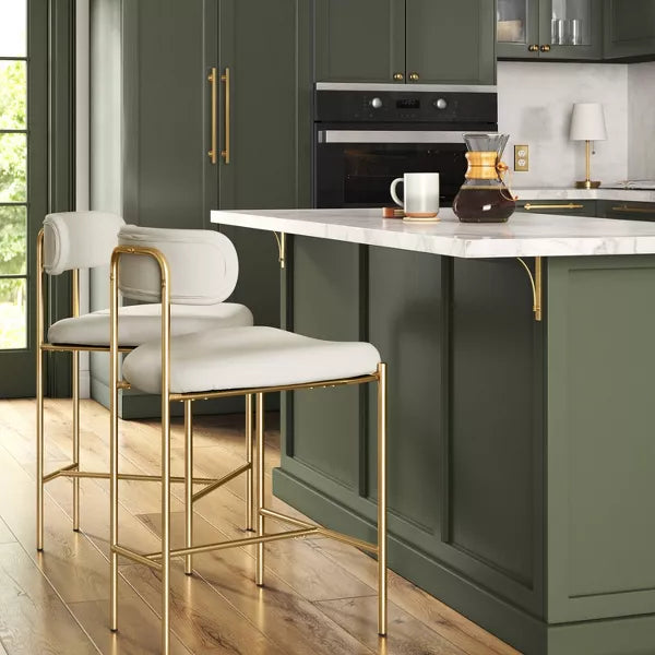 Orion Luxe Backed Counter Height Barstool with Brass Legs - Threshold™