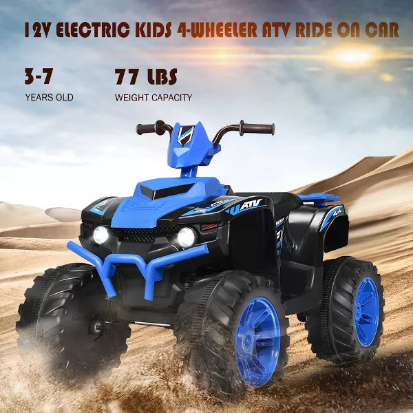 Costway 12V Kids 4-Wheeler ATV Quad Ride On Car w/ LED Lights Music USB