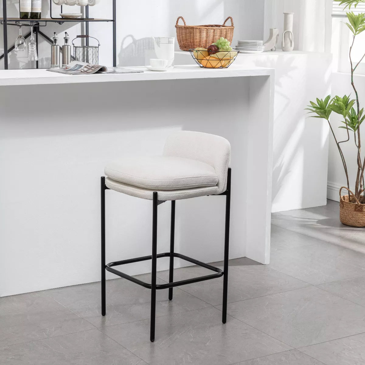 Modern Mid-Back Counter Height Barstool - WOVENBYRD