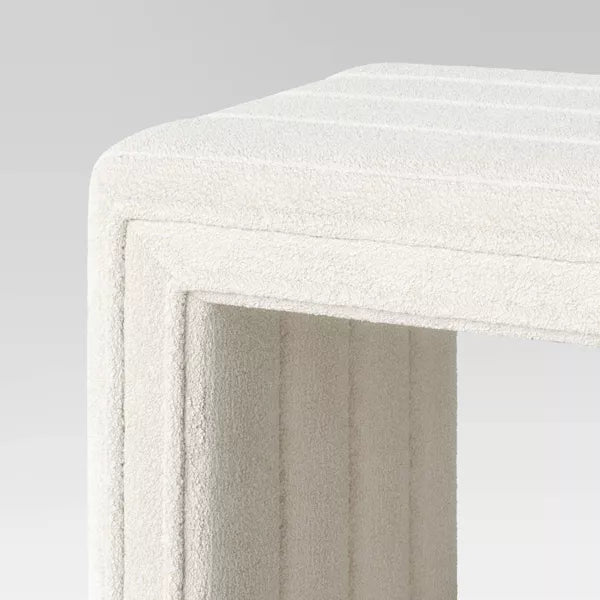 Channel Tufted Boucle Ottoman Cream/Gray - Threshold™: Upholstered Square, No Assembly Required