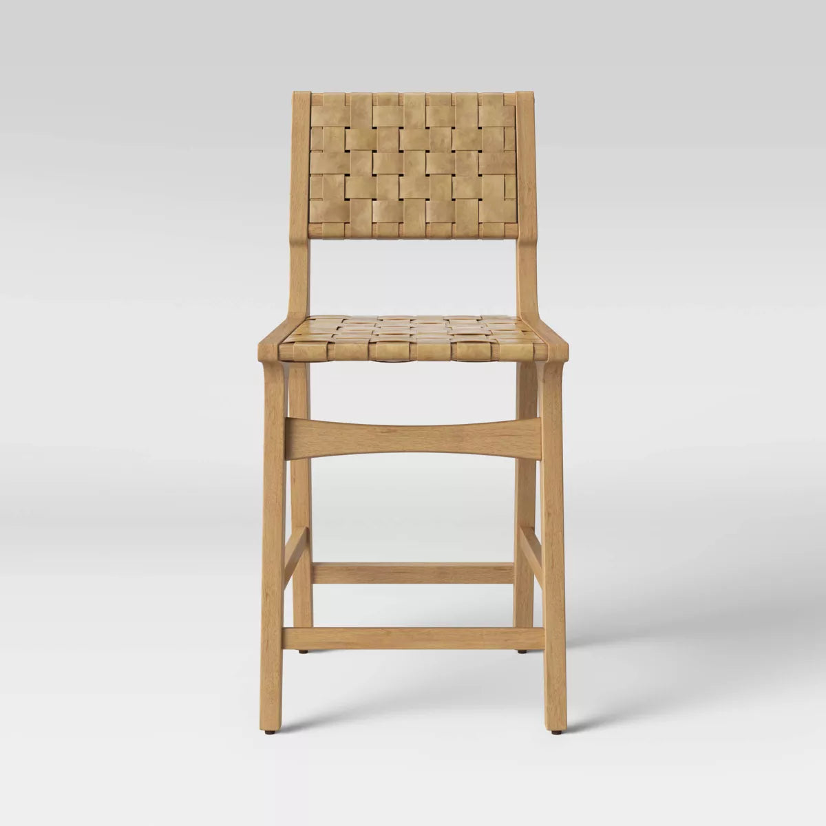 Ceylon Woven Counter Height Barstool Natural - Threshold™: Rubberwood Frame, 24" Seat Height