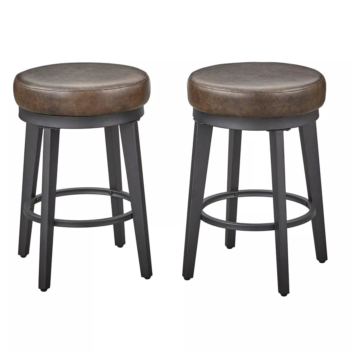 2pc Linden Swivel Counter Height Barstools - angelo:HOME Size 24"