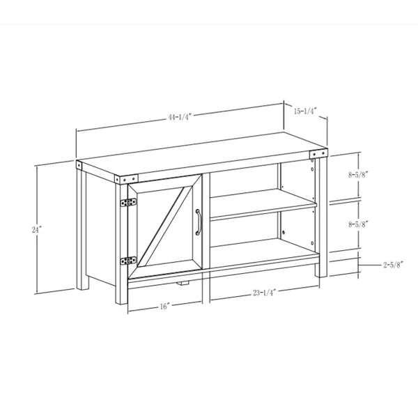 Clarabelle Rustic Industrial Barn Door TV Stand for TVs up to 50" - Saracina Home