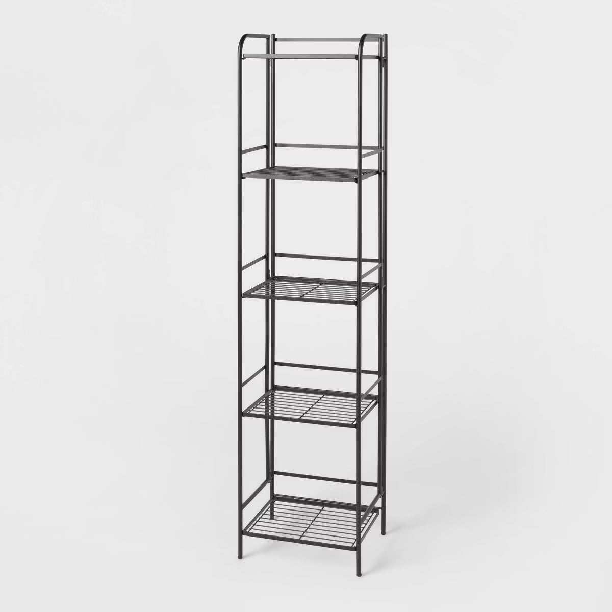 Folding 5 Shelf Narrow Black - Brightroom™