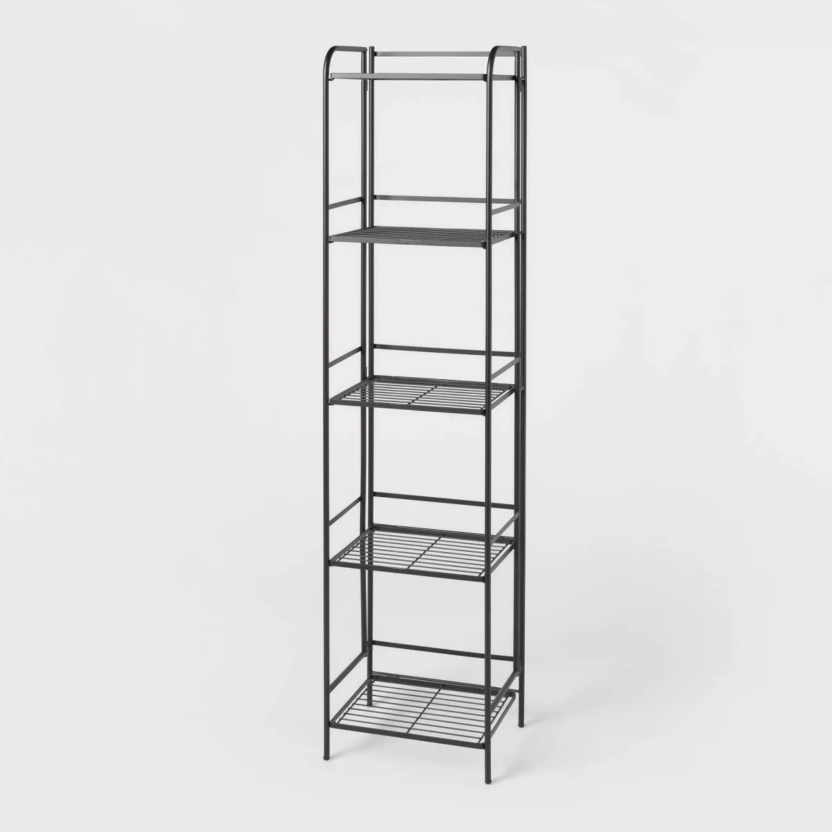 Folding 5 Shelf Narrow Black - Brightroom™