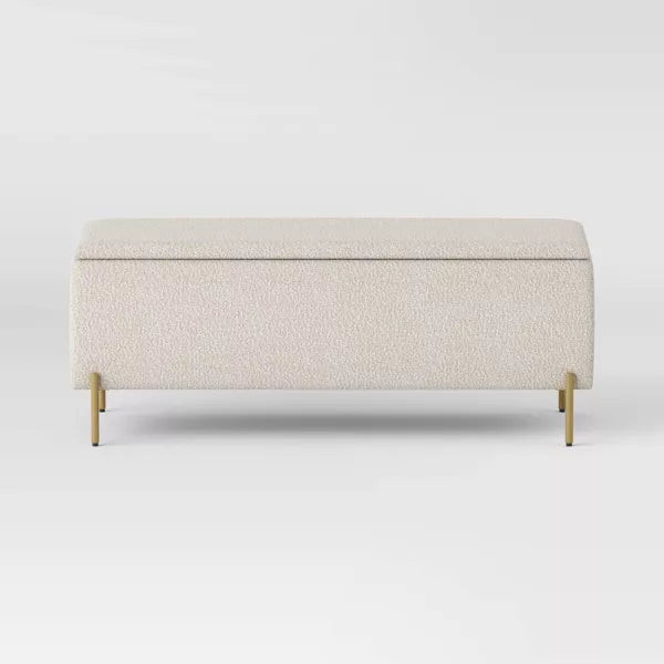 Ivy Upholstered Storage Bench - Threshold™ Color Cream Boucle