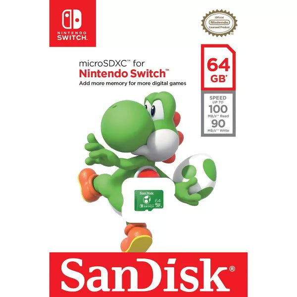 SanDisk 64GB microSDXC UHS-1 for Nintendo Switch Yoshi