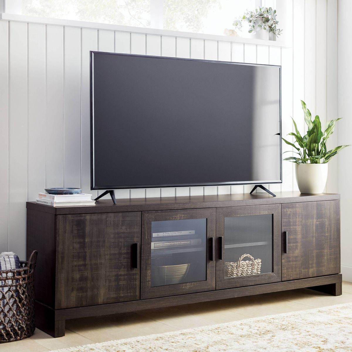 Storage TV Stand for TVs up to 75" Weathered Pine - Threshold™