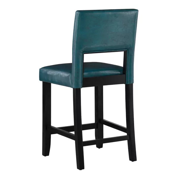 24" Vega Counter Height Barstool Hardwood - Linon (Color Blue)