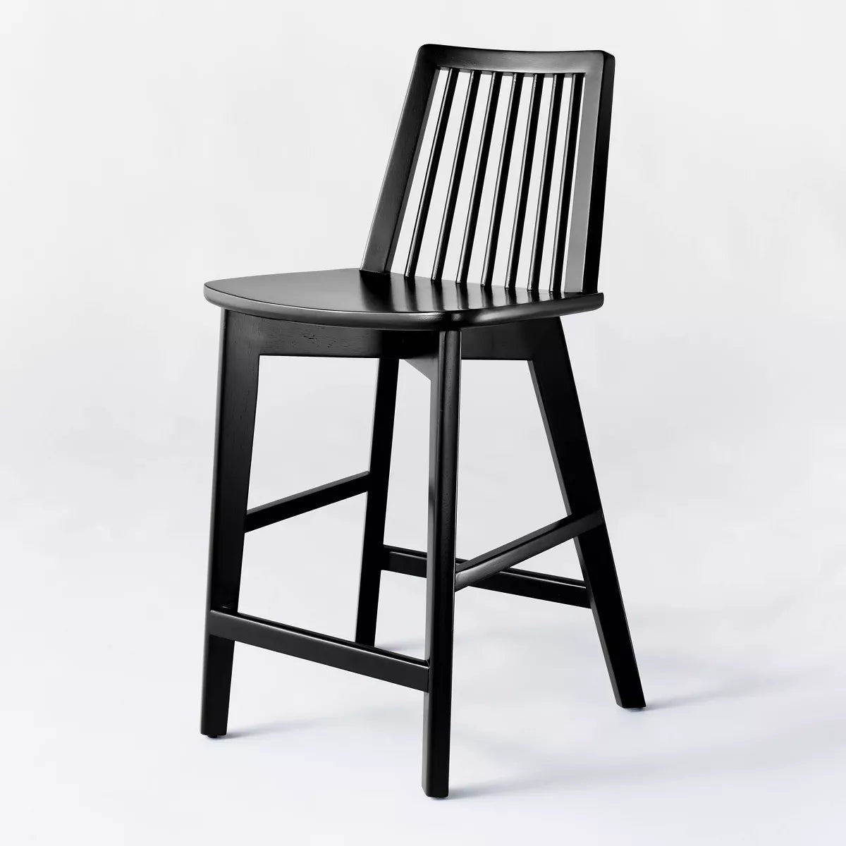 Linden Modified Windsor Wood Counter Height Barstool Black - Threshold™ designed with Studio McGee (Black)