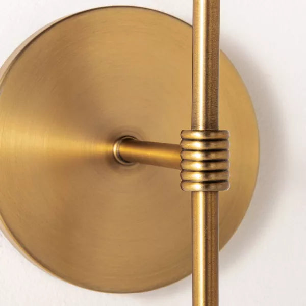 Metal Sconce Wall Light (Includes LED Light Bulb) Brass - Threshold™ designed with Studio McGee: Dimmable, Plug-In, ETL Listed