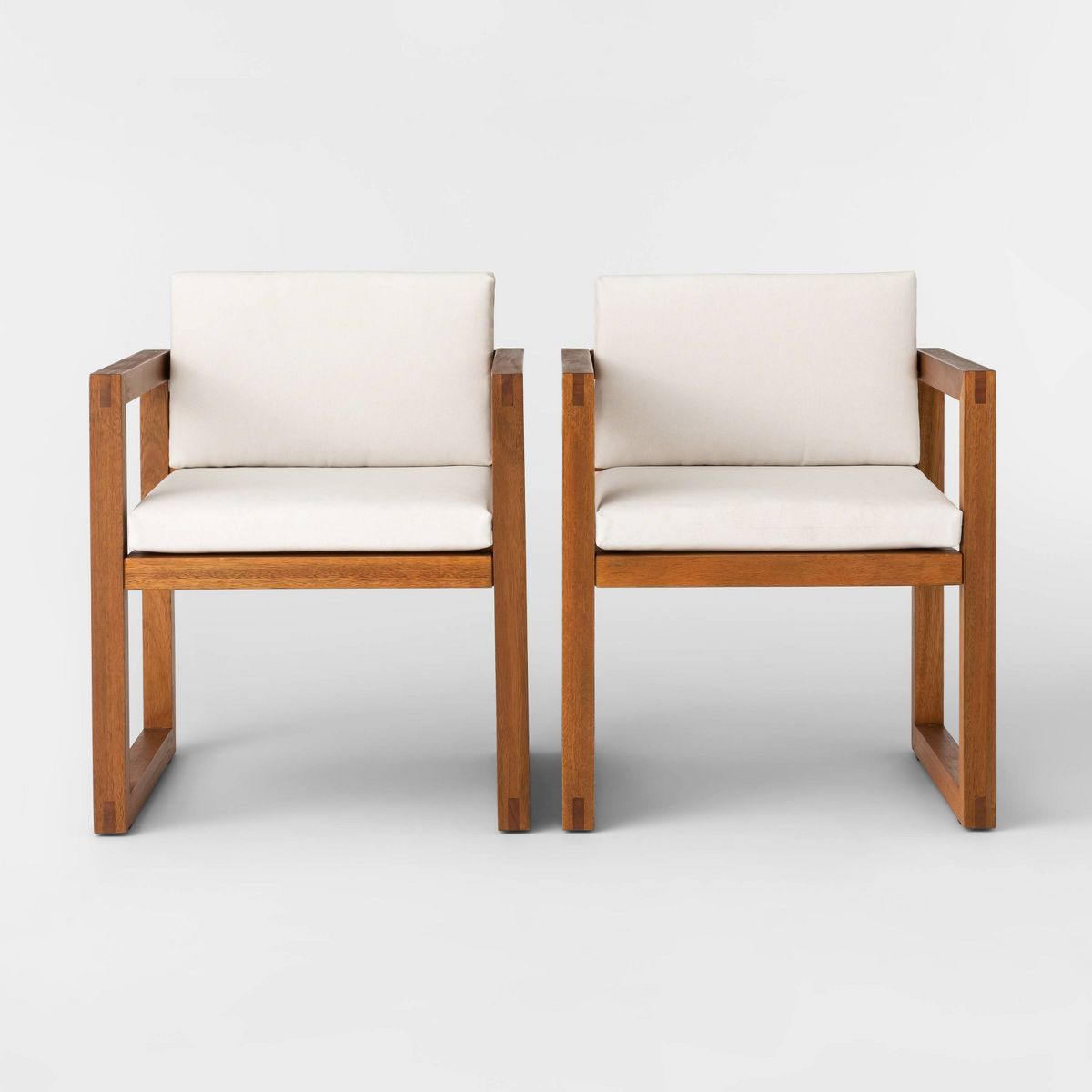 Kaufmann 2pk Wood Patio Arm Chairs - Natural - Project 62™