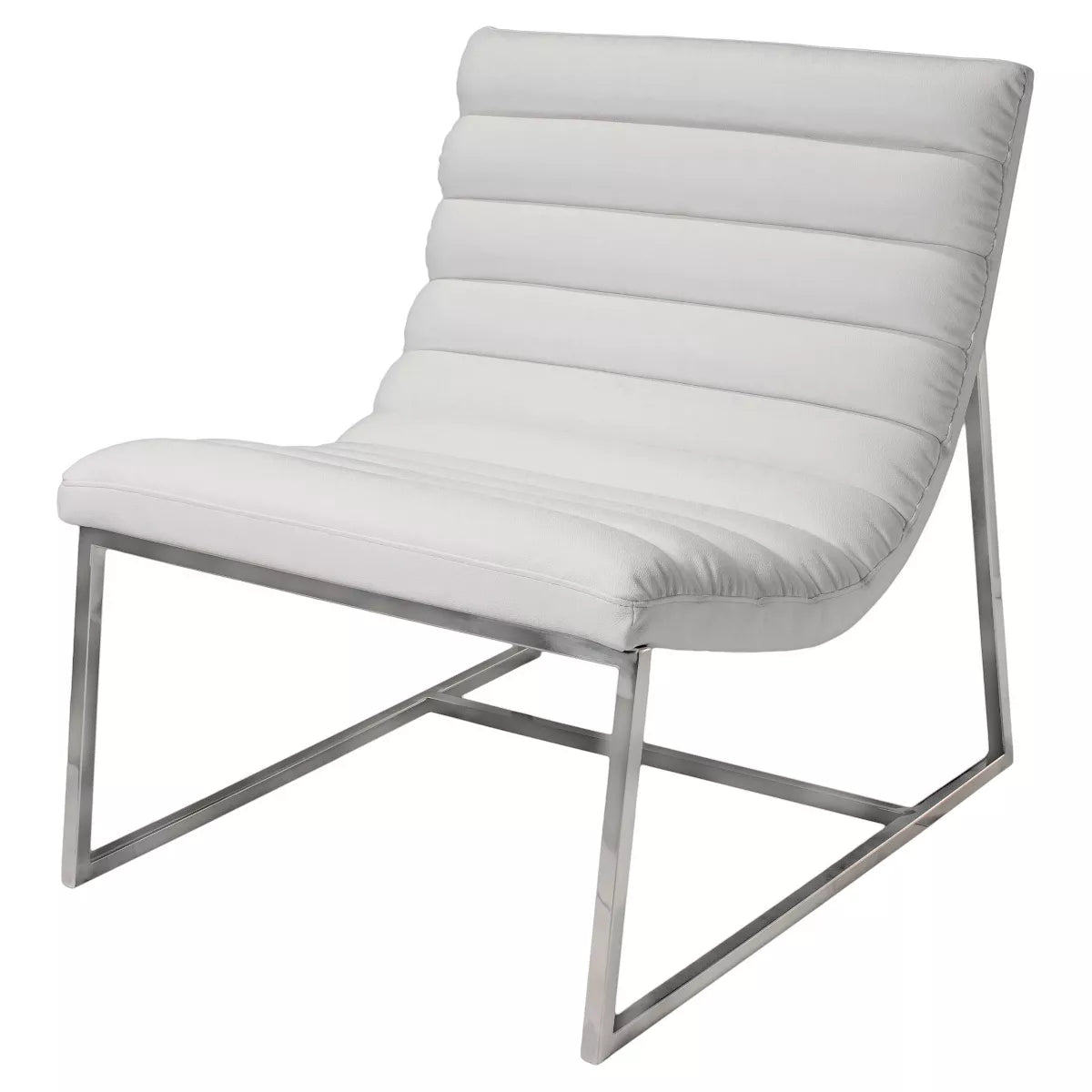 Parisian Sofa Chair White - Christopher Knight Home: Bonded Leather, No Assembly, Steel Legs