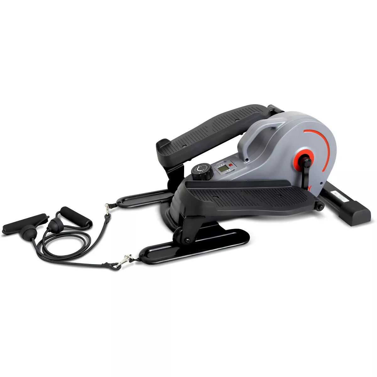 Sunny Health & Fitness Portable Stand Up Elliptical with Resistance Bands - Gray