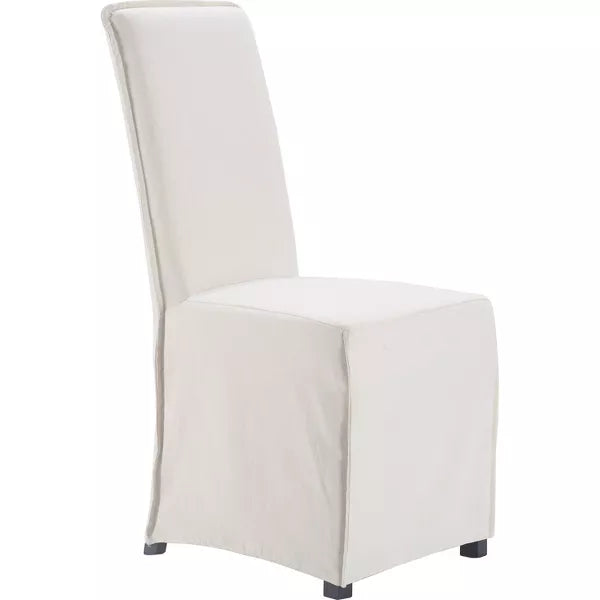 Set of 2 Grayson Slipcover Dining Chair Ivory - Finch: High-Back, Linen-Feel Polyester, Wood Legs