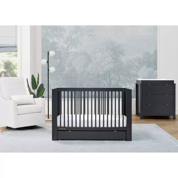 Delta Children Cassie 4-in-1 Convertible Crib with Underdrawer - Greenguard Gold CertifiedColor Midnight Gray