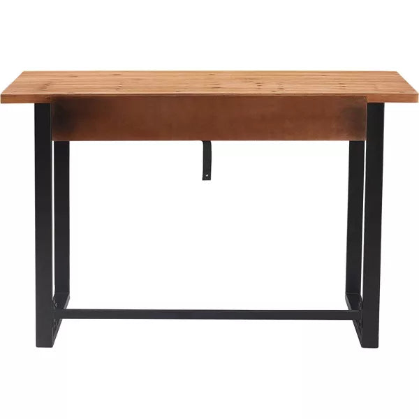 Leighton Writing Desk Wood and Black Metal - Serta