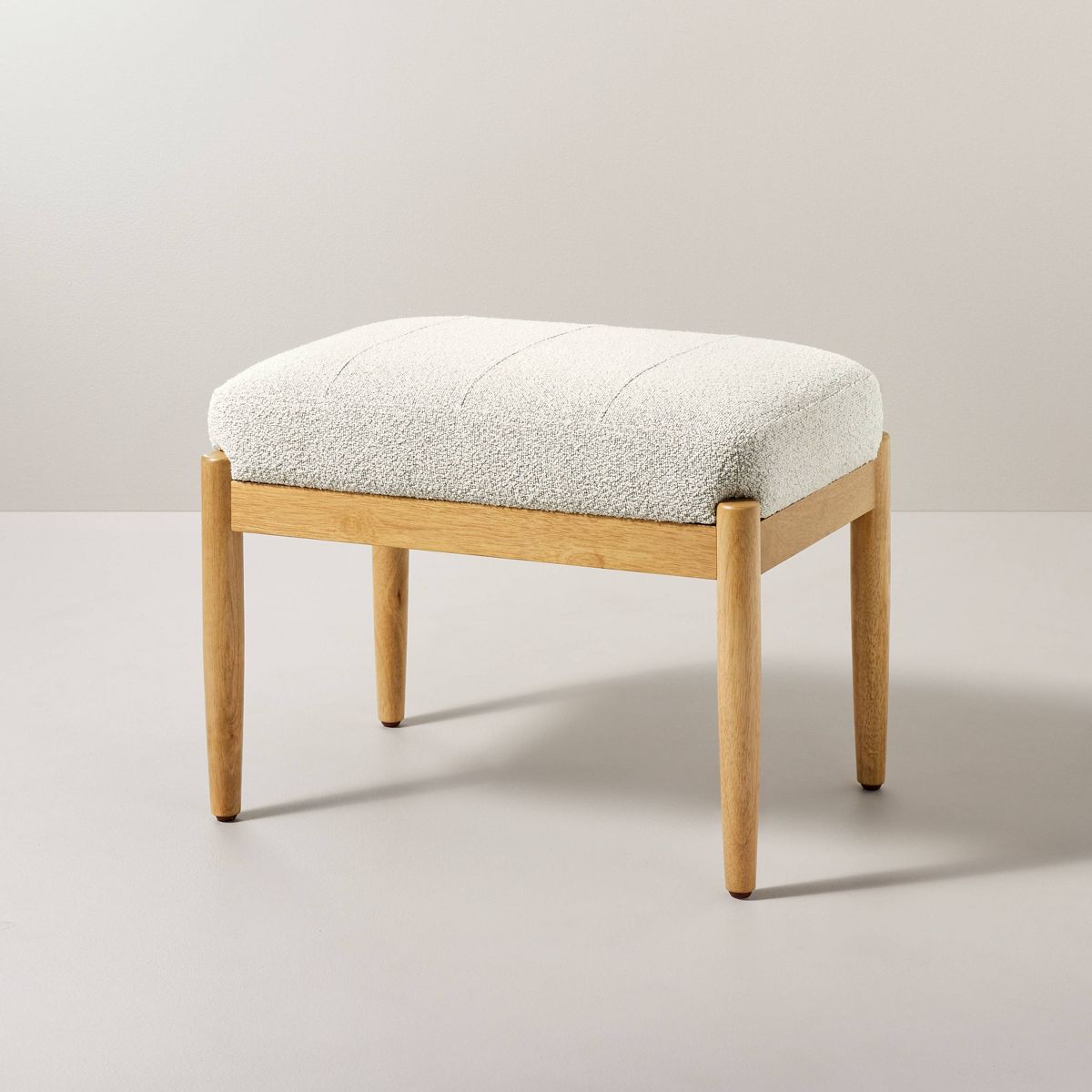 Boucle Upholstered Wood Ottoman - Hearth & Hand™ with Magnolia