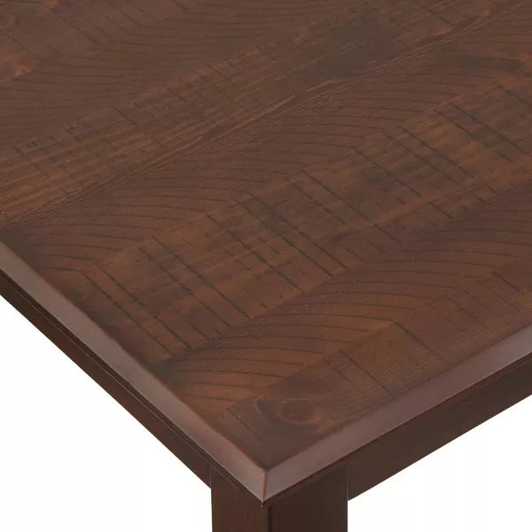 Westmont Rectangular Dining Table Rustic Brown - Lifestorey: 63" Length, Seats 6, Rubberwood Frame, Veneer Surface