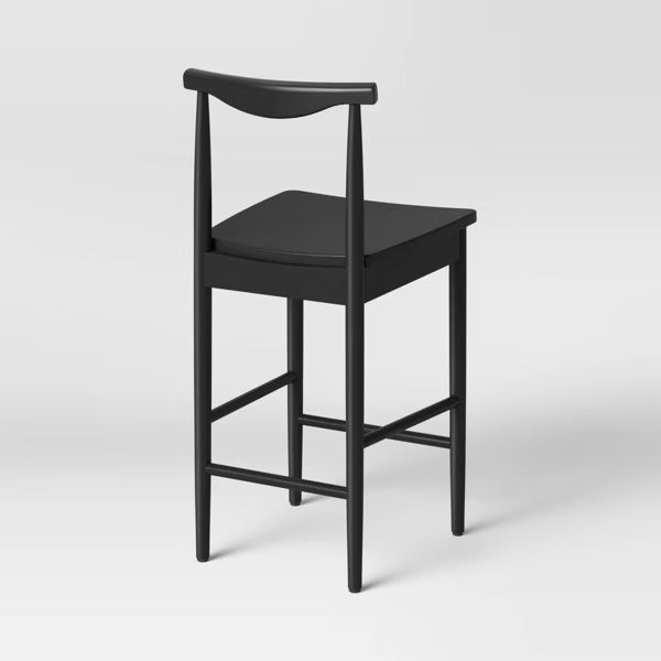 23.94" Biscoe Wood Counter Height Barstool with Footrest Black - Threshold™