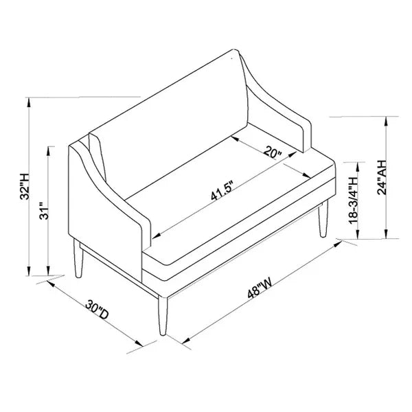 Howell Upholstered Loveseat with Wood Base Cream Threshold™ designed