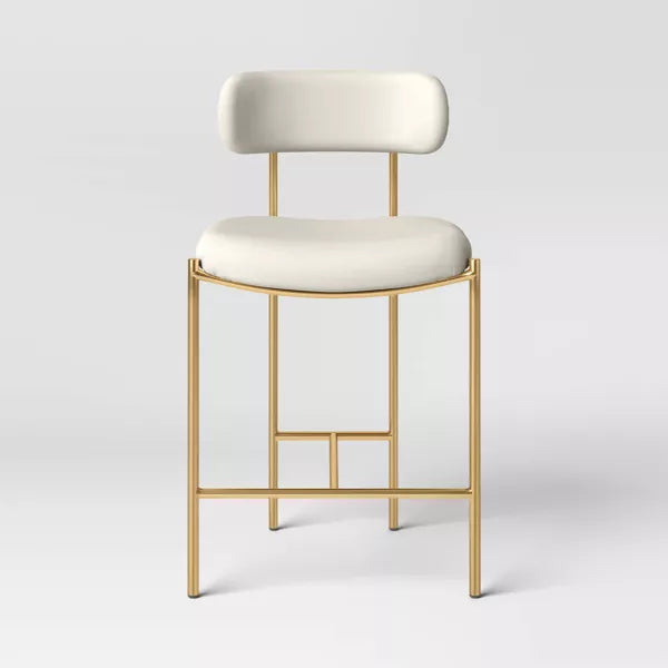 Orion Luxe Backed Counter Height Barstool with Brass Legs - Threshold™