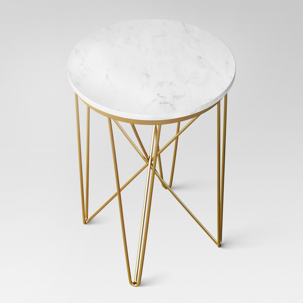 Marble Top Round Table Gold - Threshold™