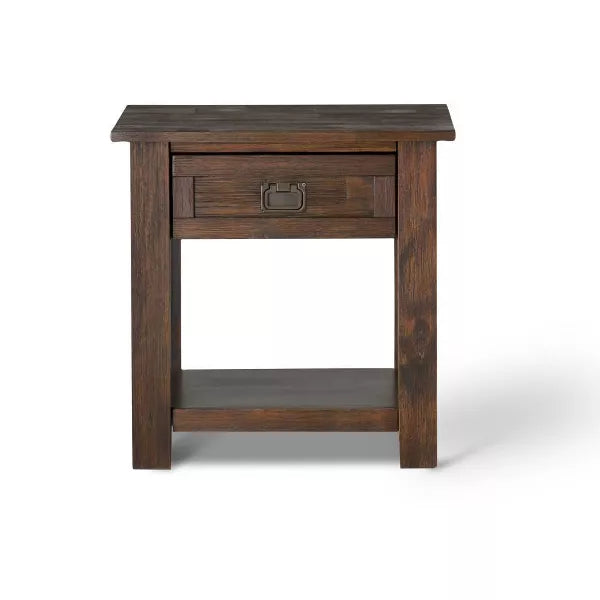 22" Garret End Table - WyndenHall (Distressed Charcoal Brown)