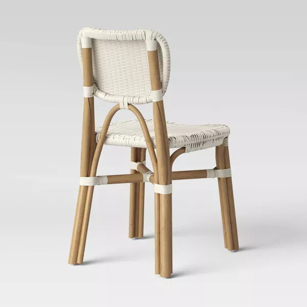 Canton Rattan and Woven Dining Chair White - Threshold™: Nautical Stripe, No Assembly, 250lb Capacity