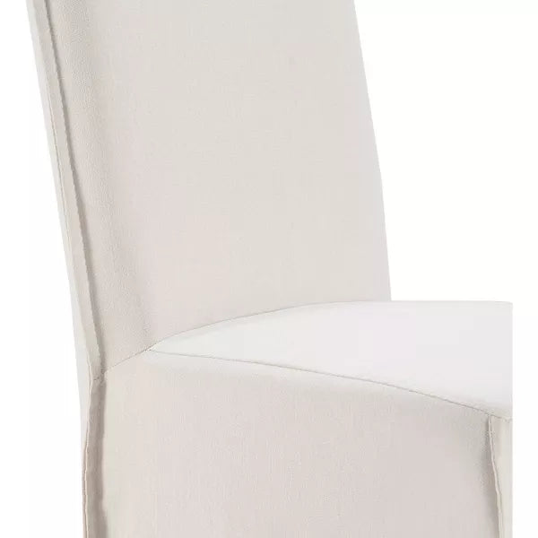 Set of 2 Grayson Slipcover Dining Chair Ivory - Finch: High-Back, Linen-Feel Polyester, Wood Legs