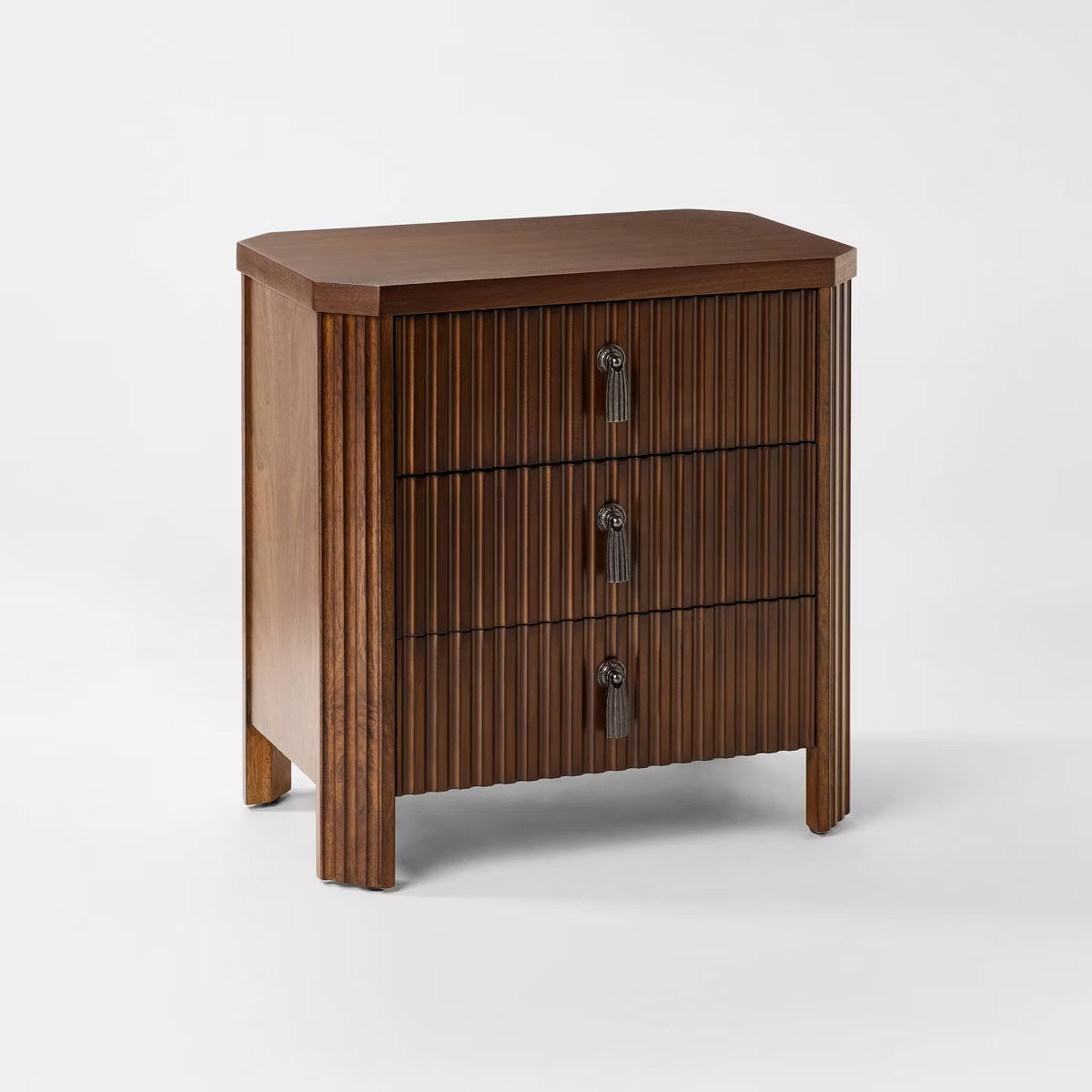 Laguna Nigel Fluted 3 Drawer Nightstand Brown - Threshold™ Designed with Studio McGee