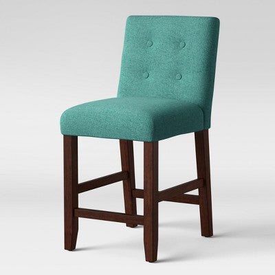 24'' Ewing Modern Parsons Counter Stool with Buttons Teal - Project 62 , Blue'