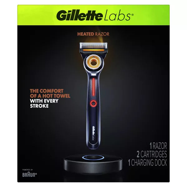 Gillette Labs Heated Razor with 2 Razor Blade Refills & Charging Dock Starter Kit - 4ct