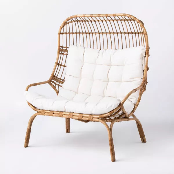 Wicker & Metal Outdoor Patio Chair, Egg Chair Natural - Threshold™ designed with Studio McGee