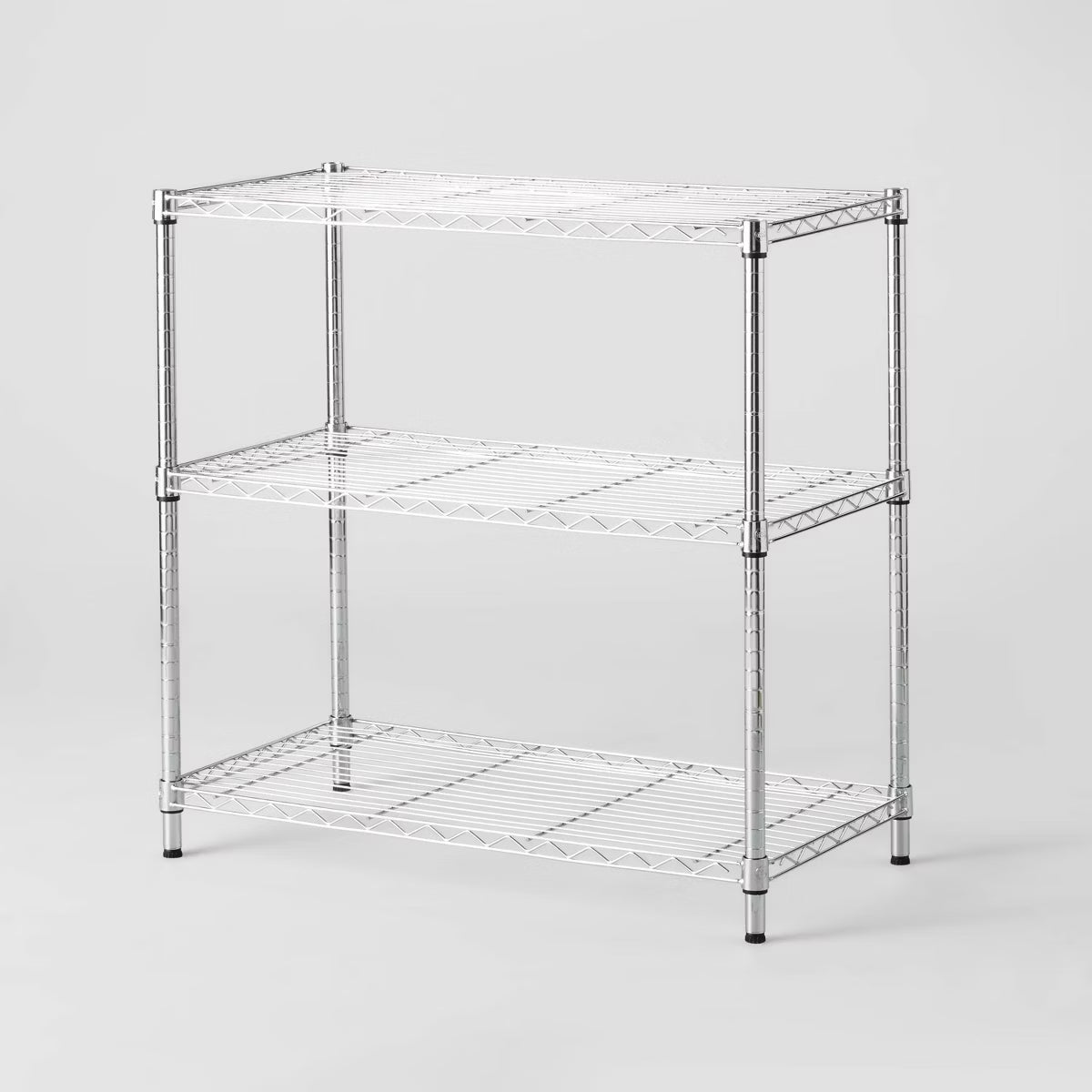 3 Tier Wide Wire Shelving Chrome - Brightroom™: Adjustable Metal Utility Storage Shelves, 3 Shelves, 350 lb Capacity
