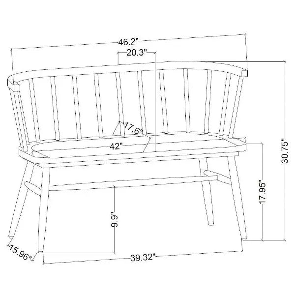 Shaker Wooden Dining Bench with Curved Back - Hearth & Hand™ with Magnolia