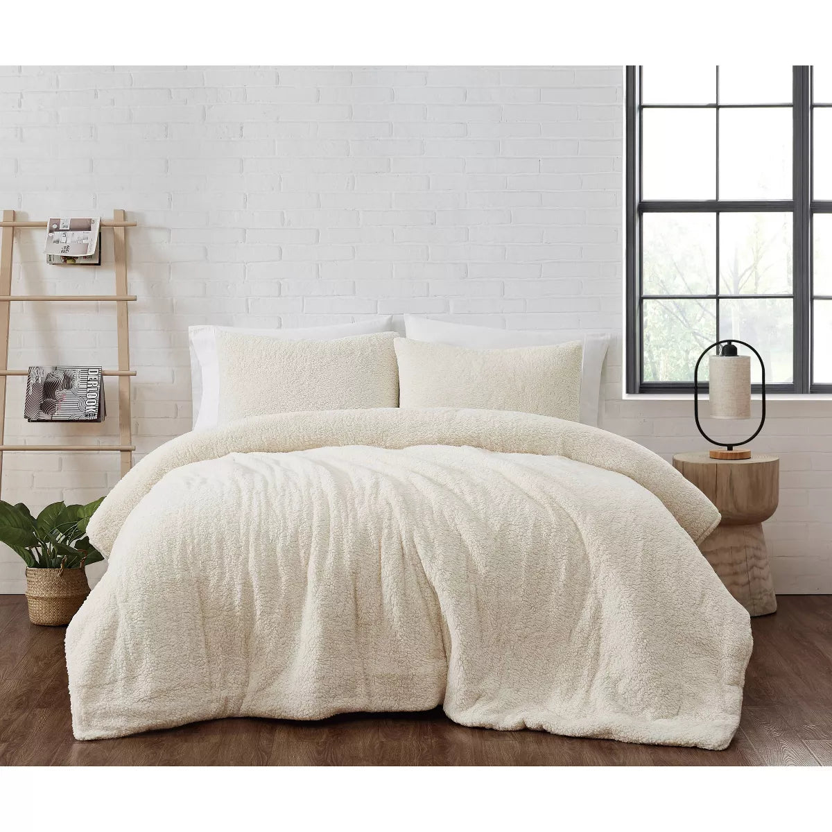 Brooklyn Loom Marshmallow Sherpa Comforter Set Ivory (King)