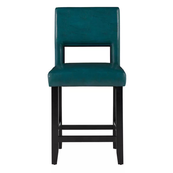 24" Vega Counter Height Barstool Hardwood - Linon (Color Blue)