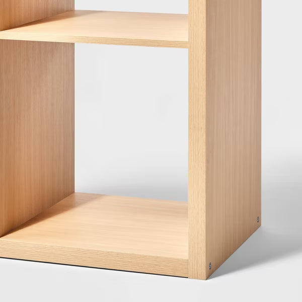 13" 6 Cube Organizer Natural - Brightroom™: Multicolor Bookshelf with 6 Shelves, Cubby Storage, MDF & Particle Board