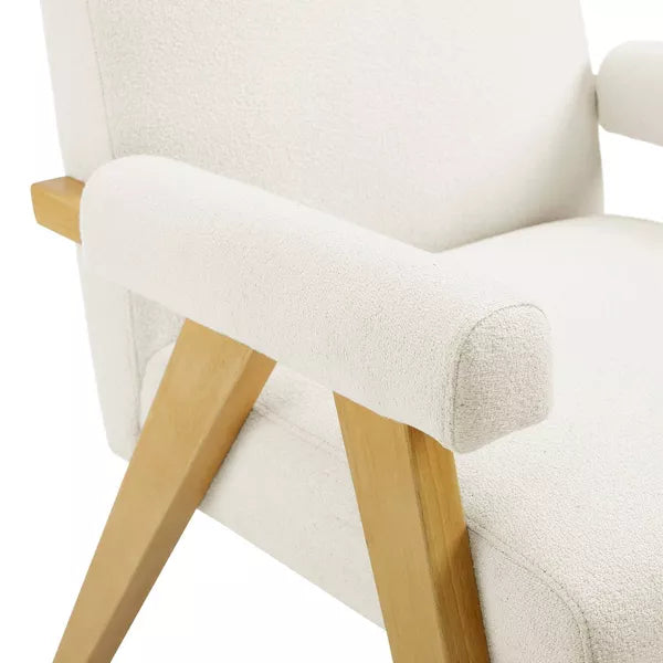 Woven Upholstered Arm Accent Chair - Threshold™ (Color Cream Boucle)