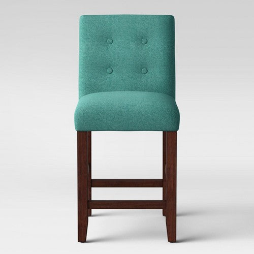 24'' Ewing Modern Parsons Counter Stool with Buttons Teal - Project 62 , Blue'