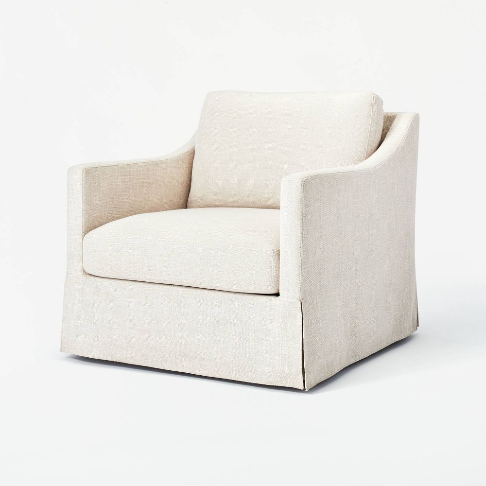 Vivian Park Upholstered Swivel Chair - Threshold™ designed with Studio McGee -Mushroom Linen